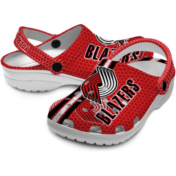 customized portland trail blazers contrasting stripes clog high quality