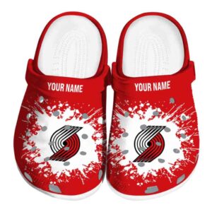 customized portland trail blazers splatter background clog best selling