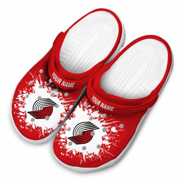customized portland trail blazers splatter background clog latest model