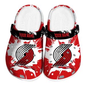 customized portland trail blazers splatter pattern clog best selling