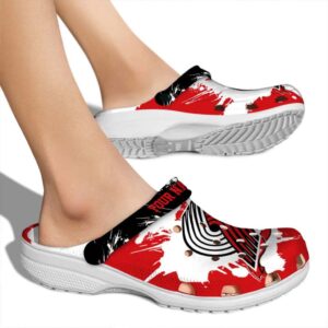 customized portland trail blazers splatter pattern clog fashion forward