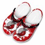 customized portland trail blazers splatter pattern clog best selling