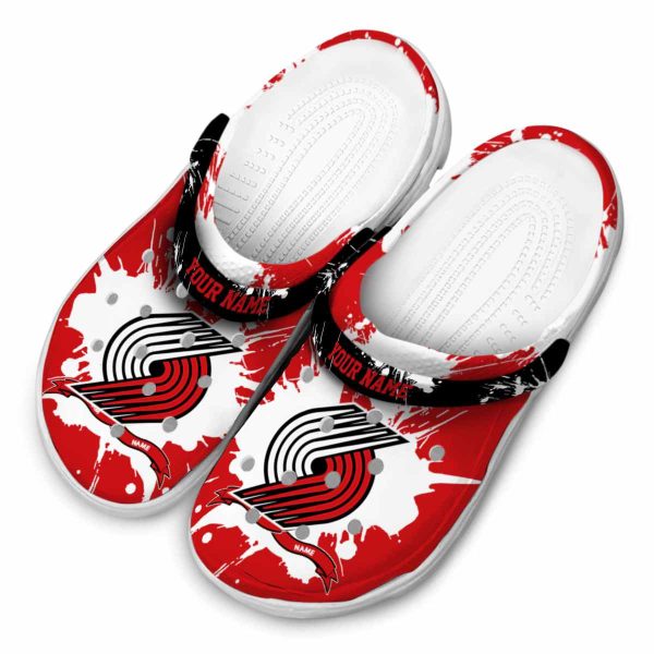 customized portland trail blazers splatter pattern clog latest model