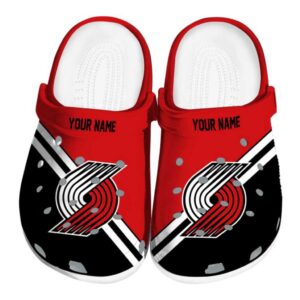 customized portland trail blazers striped accents clog best selling