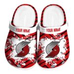 customized portland trail blazers zigzag paint burst clog best selling