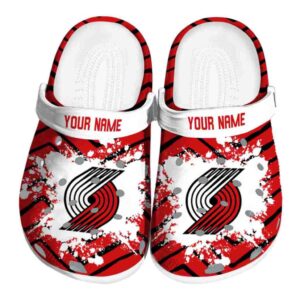 customized portland trail blazers zigzag paint burst clog best selling