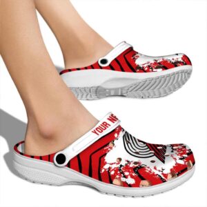 customized portland trail blazers zigzag paint burst clog fashion forward