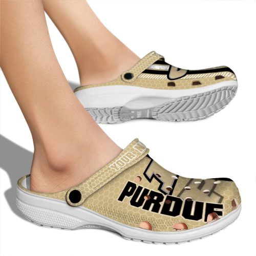 customized purdue boilermakers contrasting stripes clog fashion forward