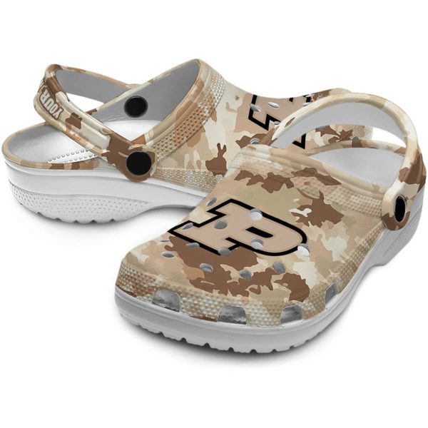 customized purdue boilermakers desert camo clog high quality