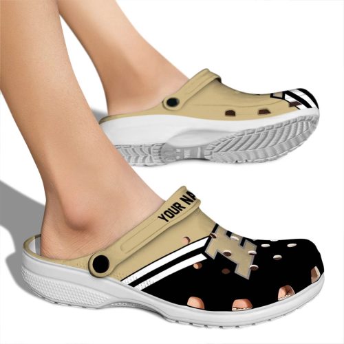 customized purdue boilermakers striped accents clog fashion forward