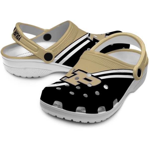 customized purdue boilermakers striped accents clog high quality