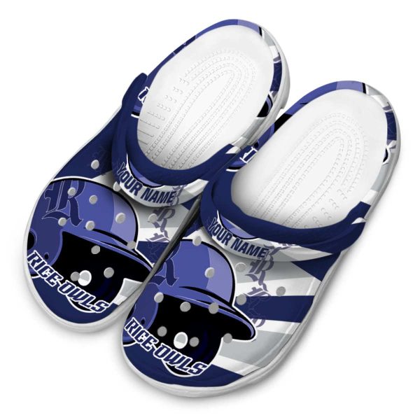 customized rice owls baseball helmet clog latest model