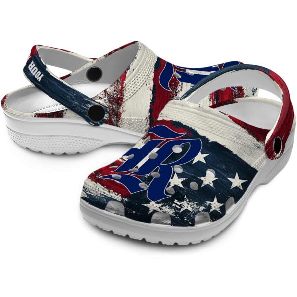customized rice owls patriotic stripes clog high quality