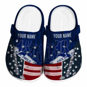 customized rice owls star spangled side pattern clog best selling