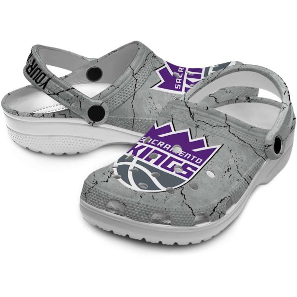 customized sacramento kings cracked texture clog high quality