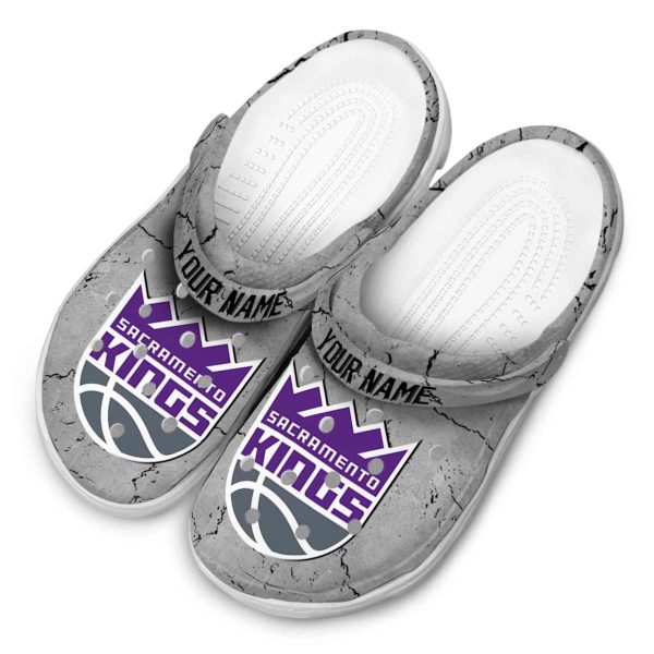 customized sacramento kings cracked texture clog latest model
