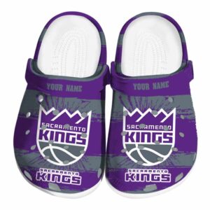 customized sacramento kings paint splatter graphics clog best selling