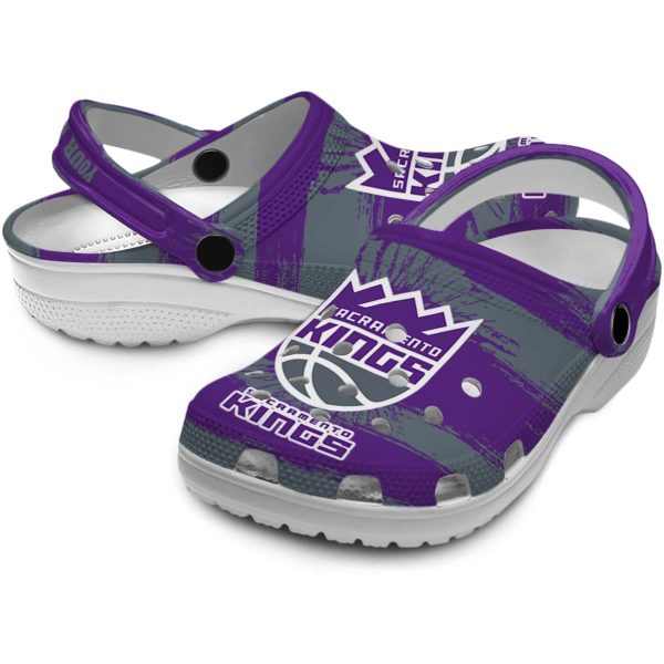 customized sacramento kings paint splatter graphics clog high quality