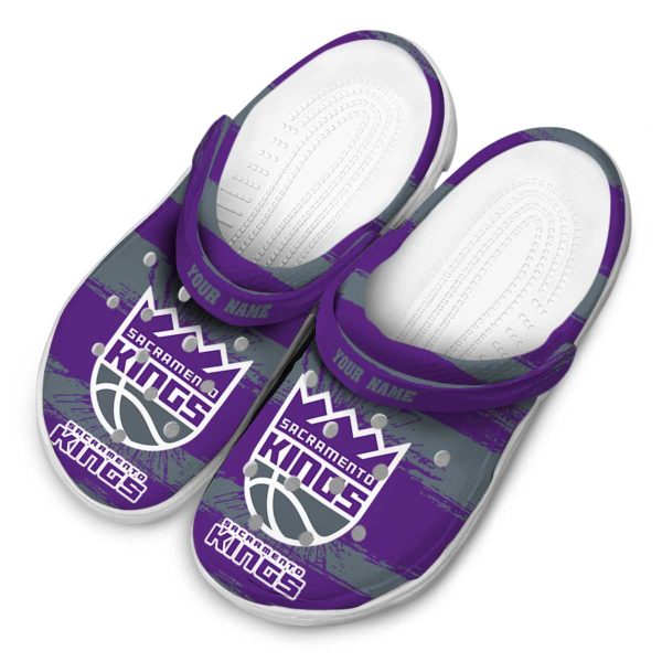 customized sacramento kings paint splatter graphics clog latest model