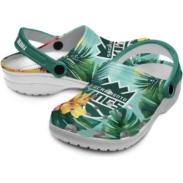 customized sacramento kings tropical vibes clog high quality