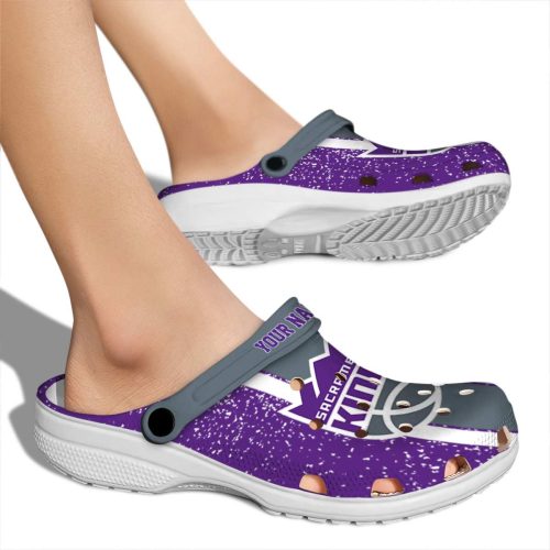 customized sacramento kings vertical stripes clog fashion forward