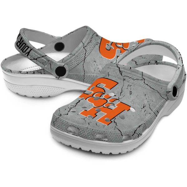 customized sam houston bearkats cracked texture clog high quality