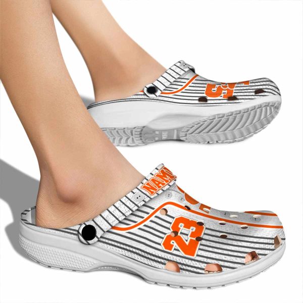 customized sam houston bearkats pinstripe pattern clog fashion forward