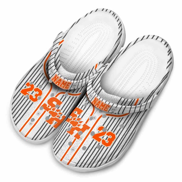 customized sam houston bearkats pinstripe pattern clog latest model