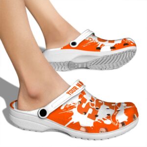customized sam houston bearkats splatter pattern clog fashion forward