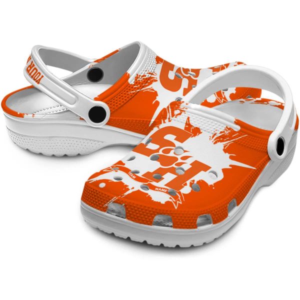 customized sam houston bearkats splatter pattern clog high quality
