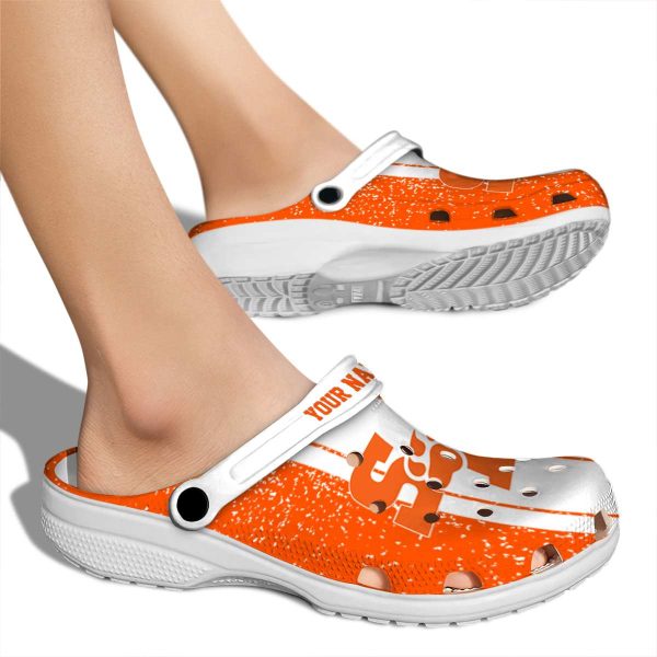 customized sam houston bearkats vertical stripes clog fashion forward