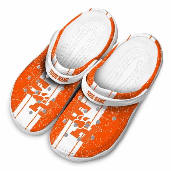 customized sam houston bearkats vertical stripes clog latest model