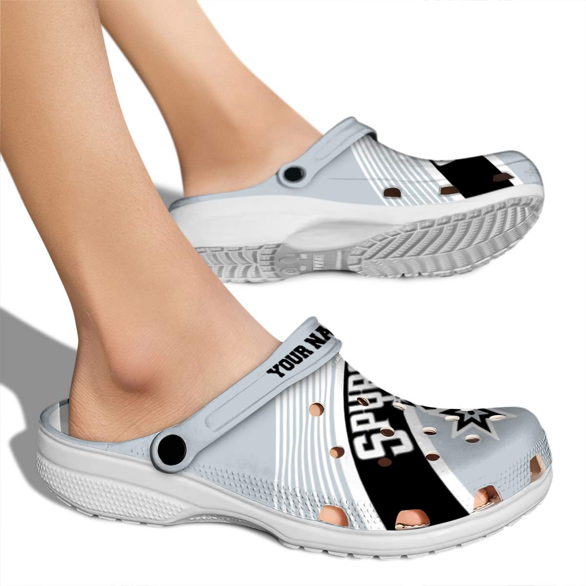 customized san antonio spurs vibrant dual tone clog fashion forward