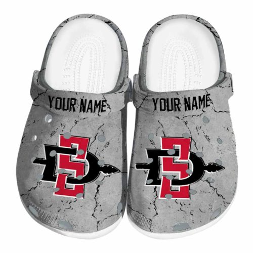 customized san diego state aztecs cracked texture clog best selling