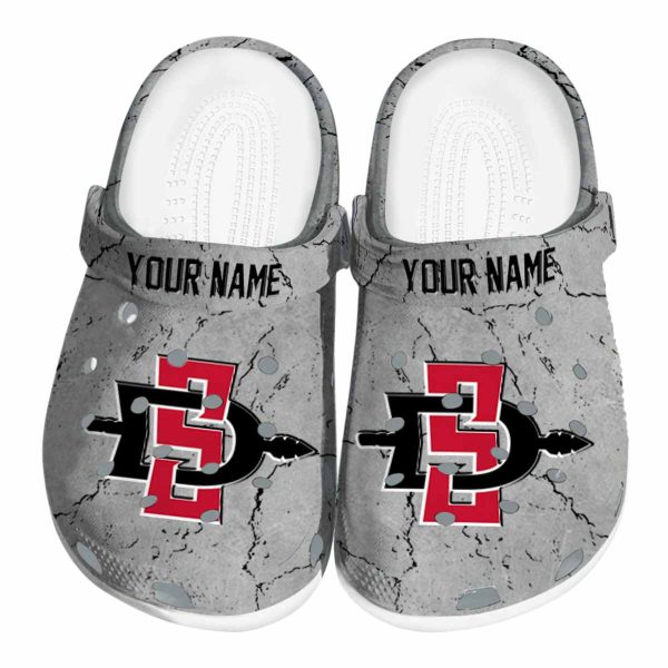 customized san diego state aztecs cracked texture clog best selling