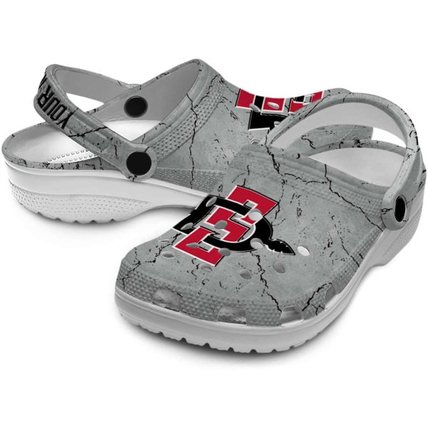 customized san diego state aztecs cracked texture clog high quality