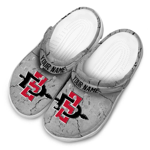 customized san diego state aztecs cracked texture clog latest model