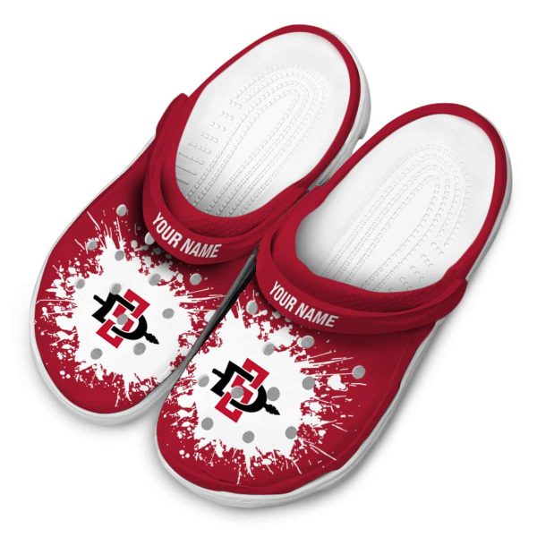customized san diego state aztecs splatter background clog latest model