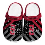 customized san diego state aztecs star spangled graphic clog best selling