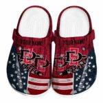 customized san diego state aztecs star spangled side pattern clog best selling