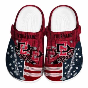 customized san diego state aztecs star spangled side pattern clog best selling