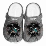 customized san jose sharks cracked ground texture clog best selling