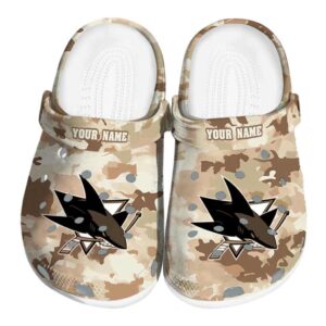 customized san jose sharks desert camo clog best selling