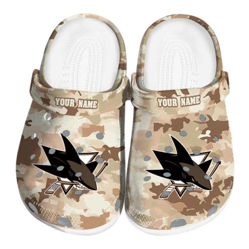 customized san jose sharks desert camo clog best selling