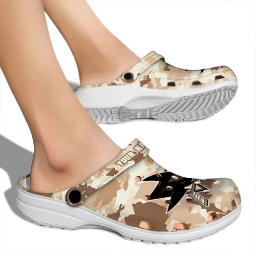 customized san jose sharks desert camo clog fashion forward