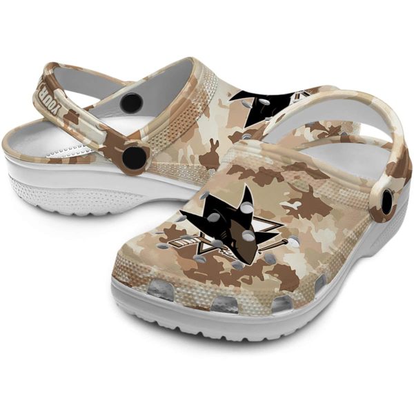customized san jose sharks desert camo clog high quality