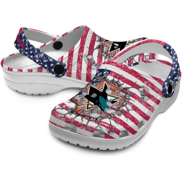 customized san jose sharks freedom splinter clog high quality