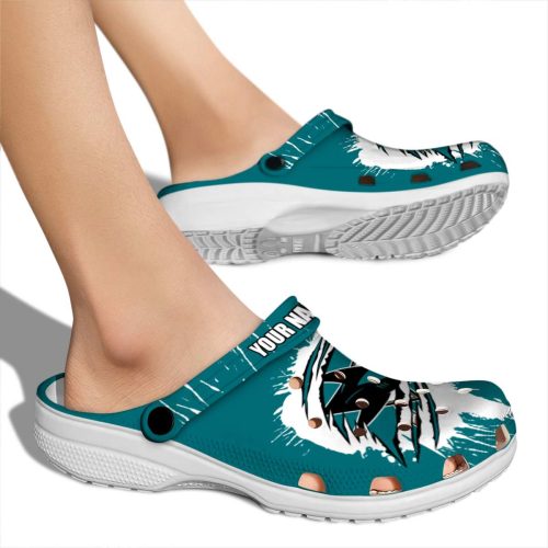 customized san jose sharks splash motif background clog fashion forward