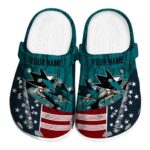 customized san jose sharks star spangled side pattern clog best selling