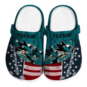 customized san jose sharks star spangled side pattern clog best selling